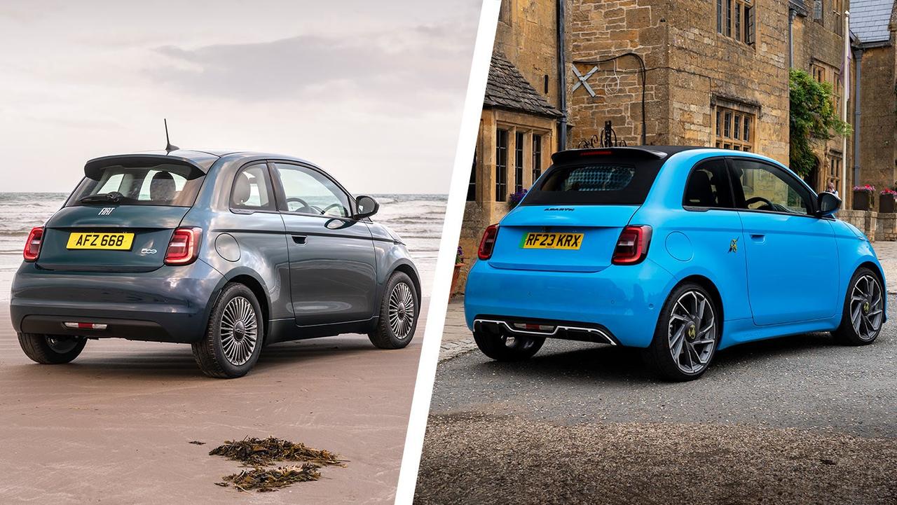 Fiat 500 vs Abarth 500, rear three quarter