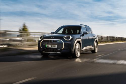 Mini Aceman blue front three quarters driving