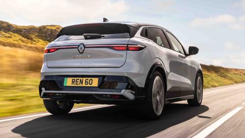 Renault Megane E-Tech driving rear view
