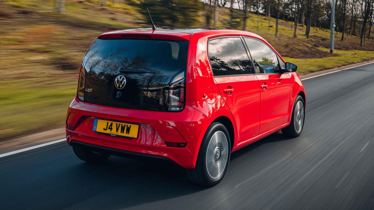 Volkswagen Up driving rear view