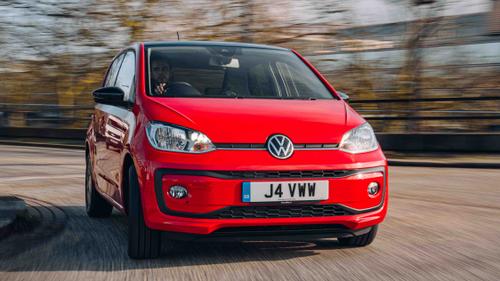 Volkswagen Up driving front view