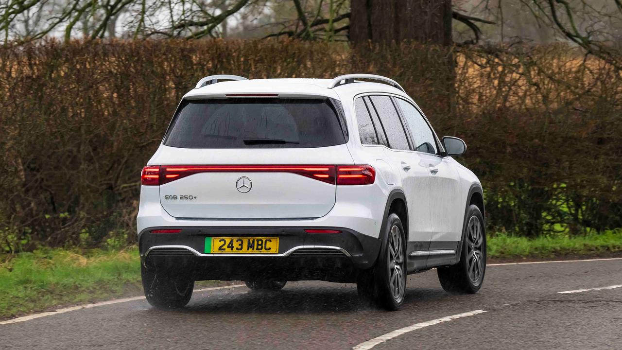 Mercedes EQB driving rear view