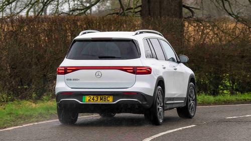 Mercedes EQB driving rear view