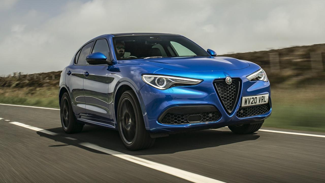 Alfa Romeo Stelvio driving front/side view