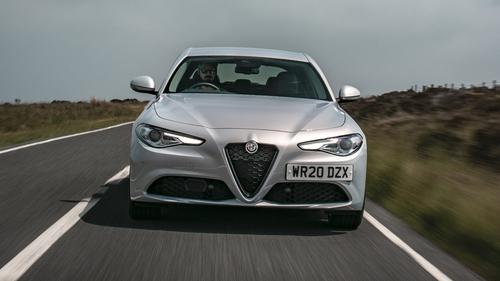 Alfa Romeo Giulia driving front end view