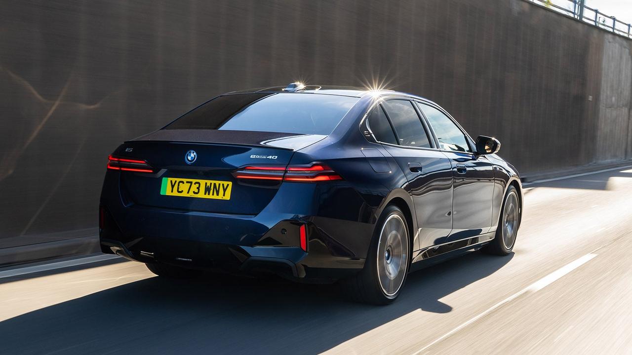 BMW i5 review rear three quarter