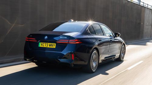 BMW i5 review rear three quarter