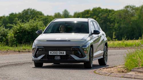 Hyundai Kona driving front view